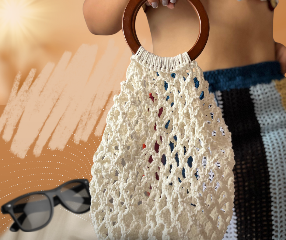 Bolso Trenzado Wooden Crochet